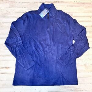 CHAPS Men's Dark Blue Quarter Zip Pullover Fleece Jacket Size XL